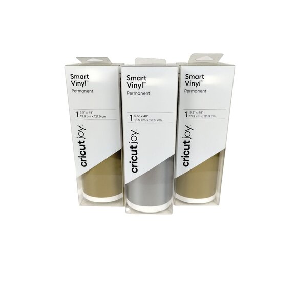 Cricut Joy Smart Vinyl Permanent Gold and Silver 3 Roll Set - Picture 2 of 7